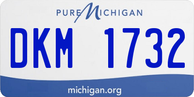 MI license plate DKM1732