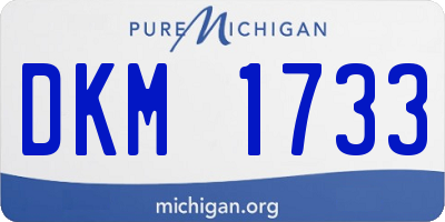 MI license plate DKM1733