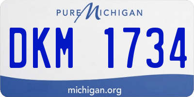MI license plate DKM1734