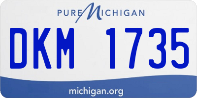 MI license plate DKM1735