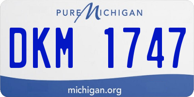 MI license plate DKM1747