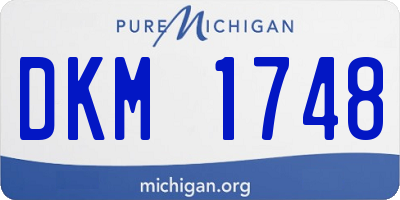 MI license plate DKM1748