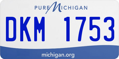 MI license plate DKM1753