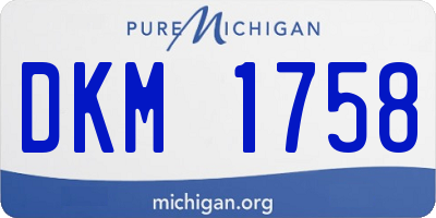 MI license plate DKM1758
