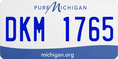 MI license plate DKM1765