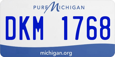 MI license plate DKM1768