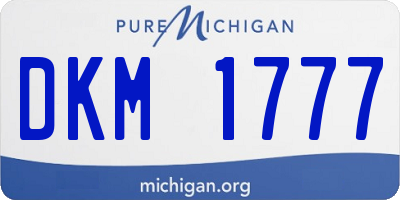 MI license plate DKM1777
