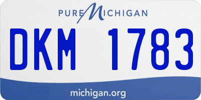 MI license plate DKM1783