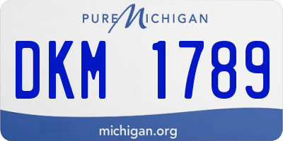 MI license plate DKM1789