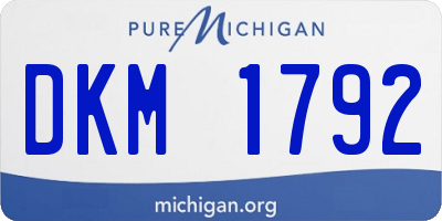 MI license plate DKM1792