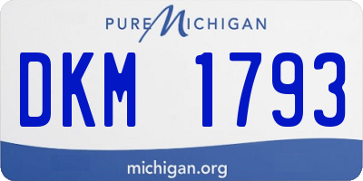 MI license plate DKM1793