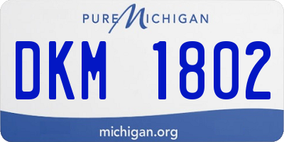 MI license plate DKM1802