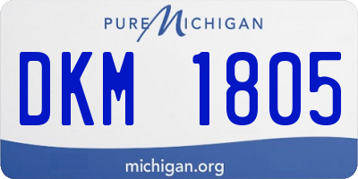 MI license plate DKM1805
