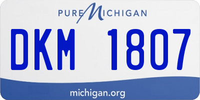 MI license plate DKM1807
