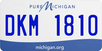 MI license plate DKM1810