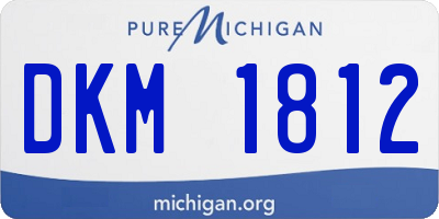 MI license plate DKM1812