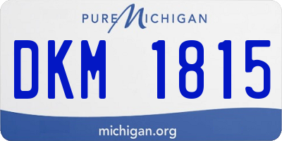 MI license plate DKM1815