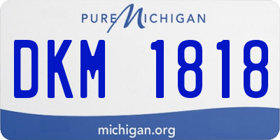 MI license plate DKM1818