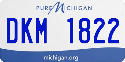 MI license plate DKM1822