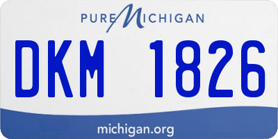 MI license plate DKM1826