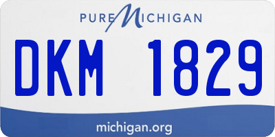 MI license plate DKM1829
