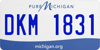 MI license plate DKM1831