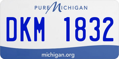 MI license plate DKM1832