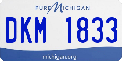 MI license plate DKM1833