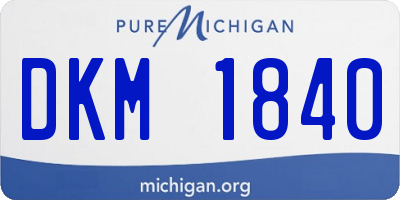 MI license plate DKM1840