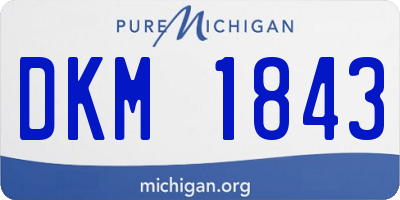 MI license plate DKM1843