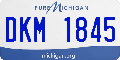 MI license plate DKM1845
