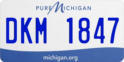 MI license plate DKM1847