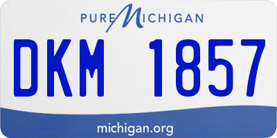 MI license plate DKM1857