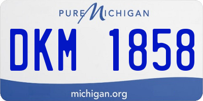 MI license plate DKM1858