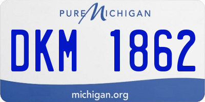 MI license plate DKM1862