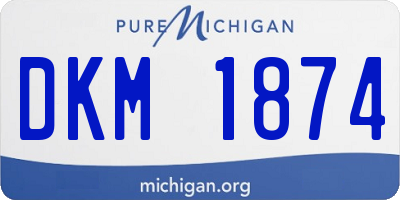 MI license plate DKM1874