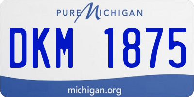 MI license plate DKM1875
