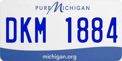 MI license plate DKM1884