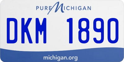 MI license plate DKM1890