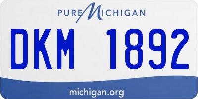 MI license plate DKM1892