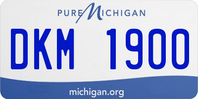 MI license plate DKM1900