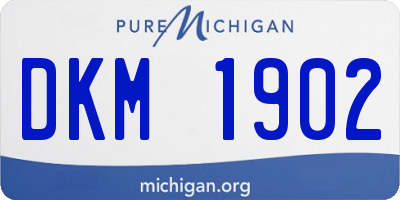 MI license plate DKM1902