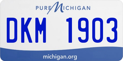 MI license plate DKM1903