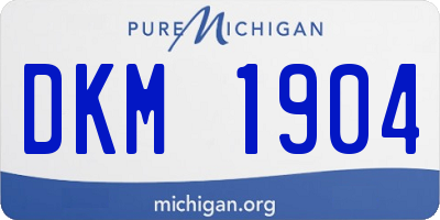 MI license plate DKM1904