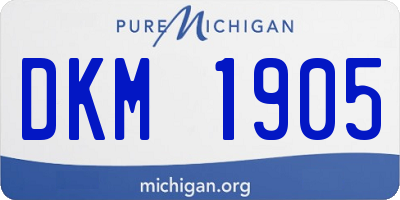 MI license plate DKM1905