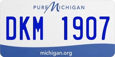 MI license plate DKM1907