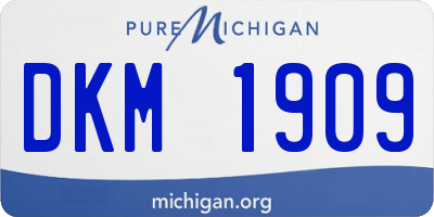 MI license plate DKM1909
