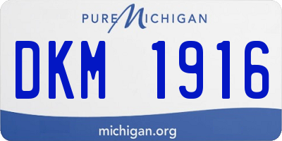 MI license plate DKM1916