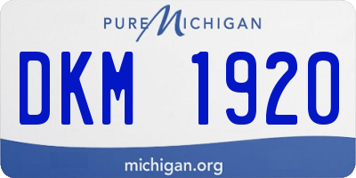 MI license plate DKM1920