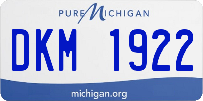 MI license plate DKM1922